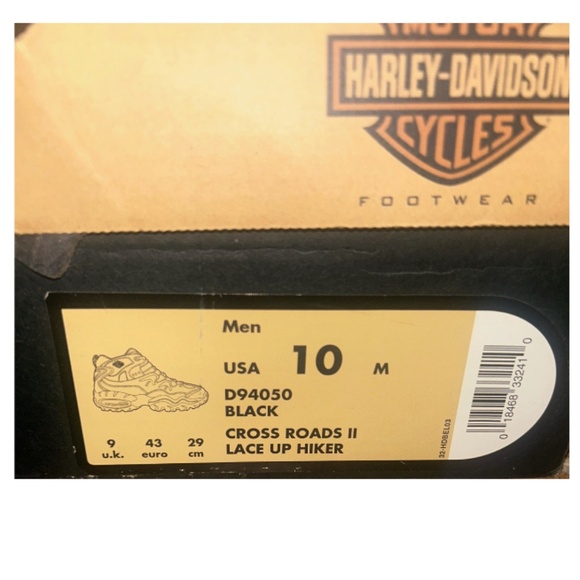 Harley-Davidson® Men's Cross Roads II Lace Up Black Hiking Boots Shoes - Picture 7 of 7